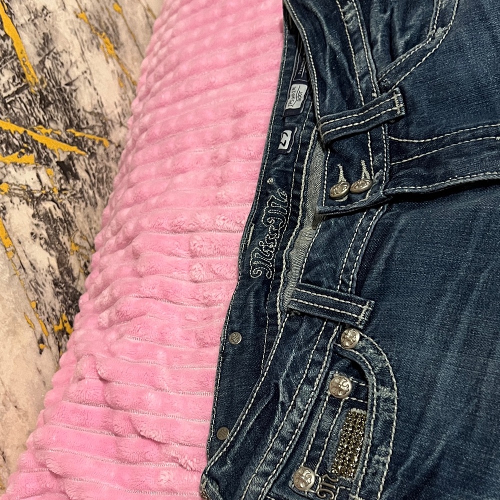 Miss Me Dark Blue Embellished Jeans